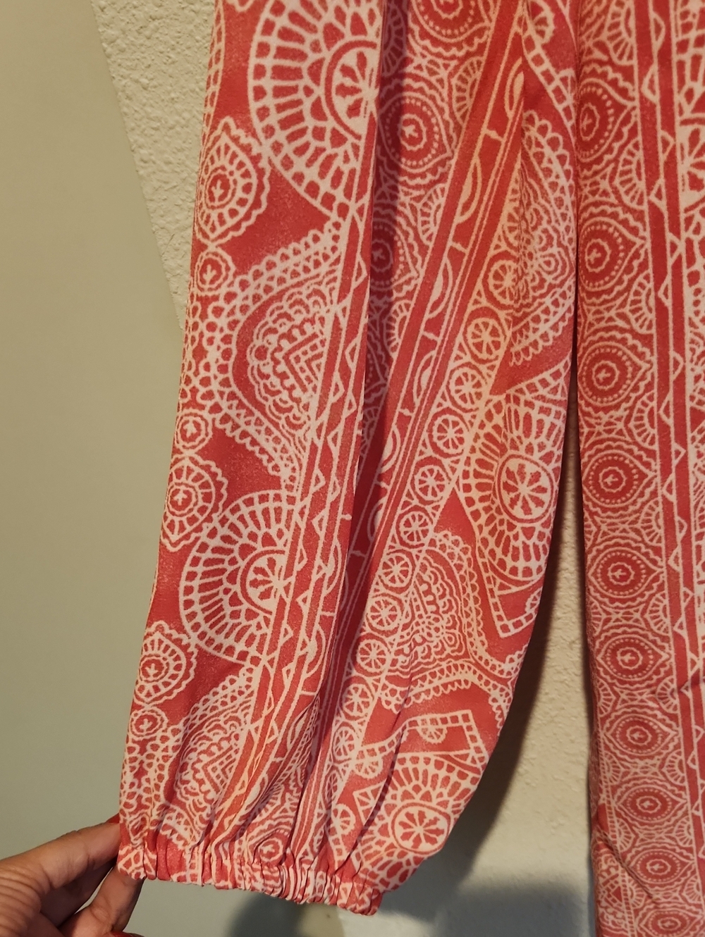 Terra & Sky Boho Medallion Print Blouse Plus 2X Pink - Picture 3 of 5